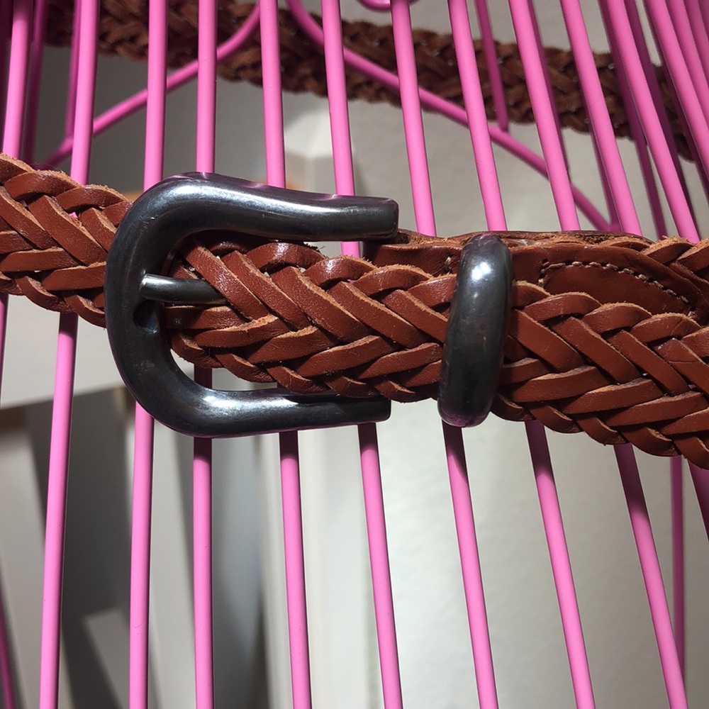 Weave leather belt